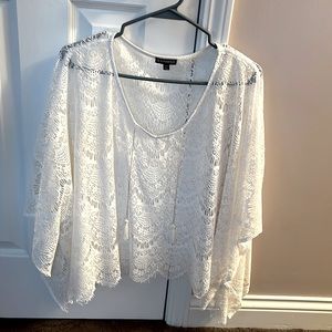 EUC Express lace crop blouse